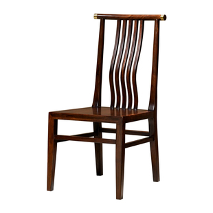 半墨现代新中式乌金木实木餐椅设计师款官帽椅靠背椅餐厅家用椅子