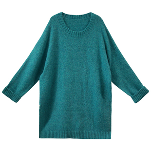 【7折出清】套头毛衣女早春中长款2025年新款圆领针织上衣慵懒风