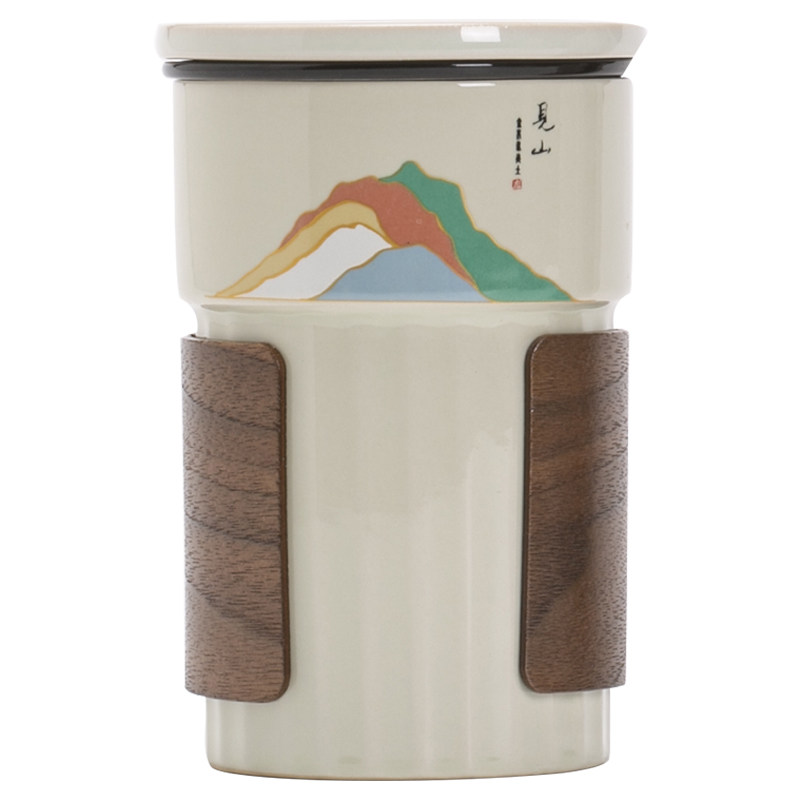 见山陶瓷马克杯茶水分离