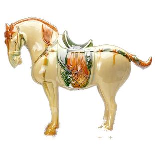 洛邑三彩唐三彩中国马陶瓷大号非遗手工马年礼品客厅装饰国风摆件