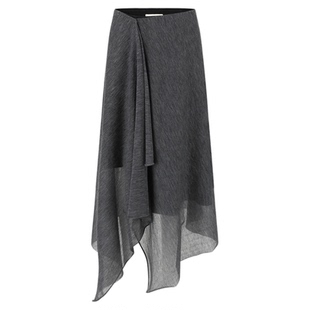 SWAYING/KINT 设计师品牌 25早秋新品 不规则裙摆羊毛半裙 SOLSOL