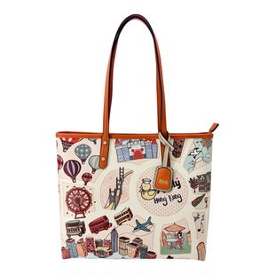 【新年礼物】阿贝莉印花托特包包2026新款单肩手提上课大容量包包