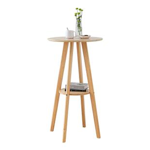 家用酒吧台小圆桌子简约阳台咖啡厅椅高脚凳组合实木脚北欧奶茶店