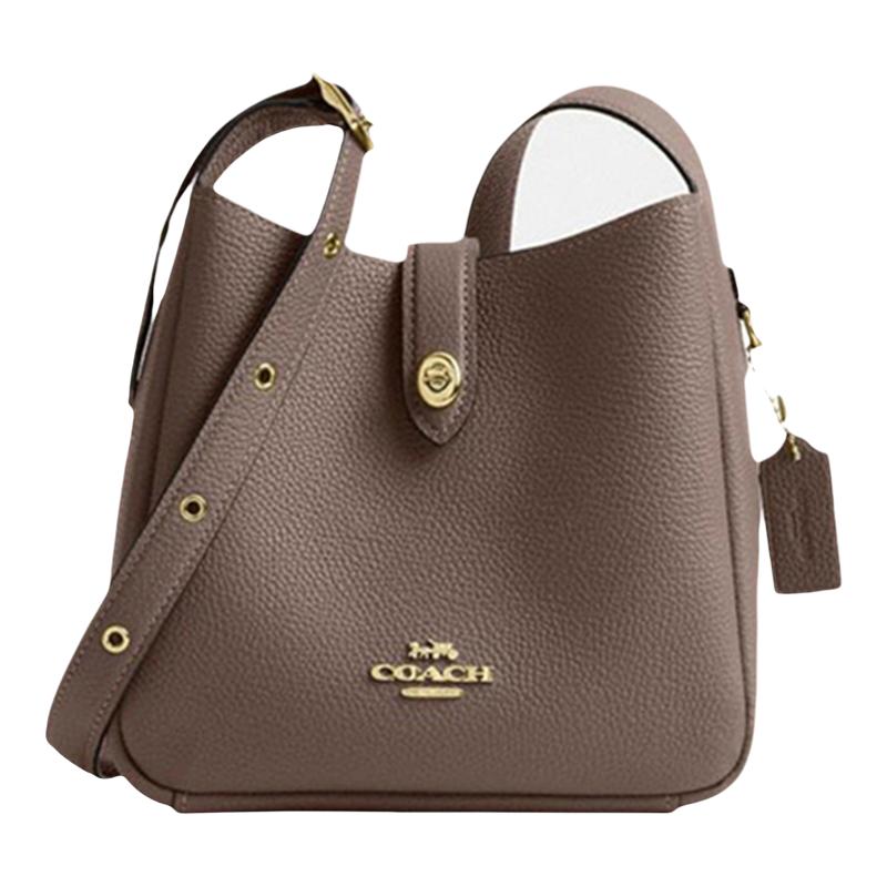【自营】COACH/蔻驰Hadley20徽标Logo皮革单肩斜挎包小号女款褐色