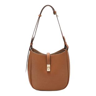 百丽包包女2025秋季新款简约质感百搭通勤单肩斜挎水桶包Y6082DX5