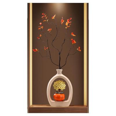 时来运转招财猫陶瓷花瓶竖高长