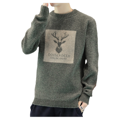 毛衣男羊毛衫加绒中学生保暖衣