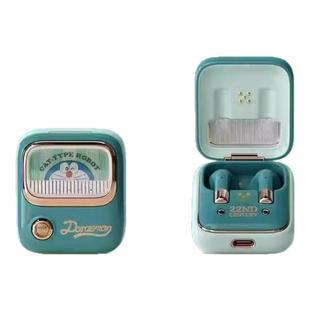 新款-Rock洛克哆啦A梦复古蓝牙耳机无线高颜值女生学生可爱适用新