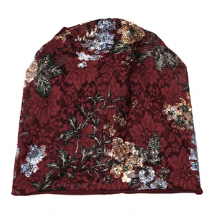 帽子女秋冬款韩版蕾丝包头帽女士月子帽化疗礼拜帽女回