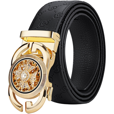 时来运转皮带男真皮自动扣腰带潮