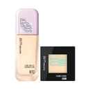 美宝莲轻亲粉底液+小磨方粉饼