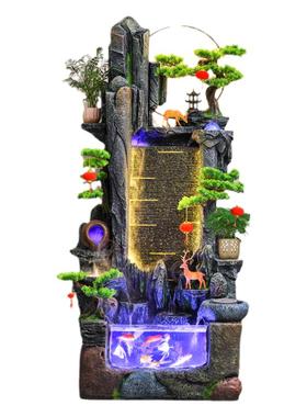 假山流水喷泉客厅玄关办公室循环水鱼缸造景乔迁开业招财落地摆件