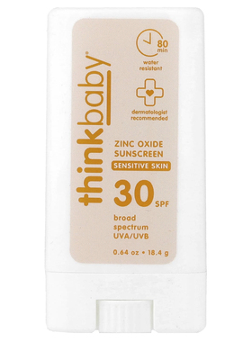 think,Thinkbaby®, Zinc Oxide Sunscreen Stick, SPF 30, Sensit