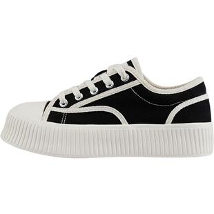 达芙妮厚底帆布鞋女款2026爆款春季鞋子女爆款休闲板鞋饼干小白鞋