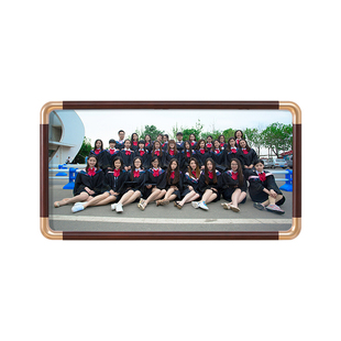 仿铜角实木毕业照相框摆台集体大合影会议细长照片纪念册框架定制