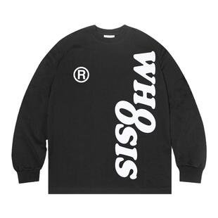 WHOOSIS（不知其名）幻影logo长袖t恤秋冬重磅纯棉校园情侣休闲男