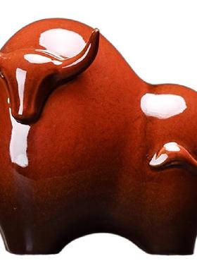 招财陶瓷牛势如虹中式家居桌面玄关饰品吉祥物现柜台摆件公室