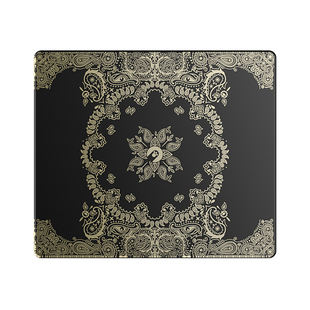 AngryMiao/怒喵黑金腰果花鼠标垫钢化玻璃纳米涂层超滑游戏鼠标垫