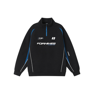 FORNINES半拉链立领卫衣男生潮牌秋冬重磅上衣宽松休闲美式外套女