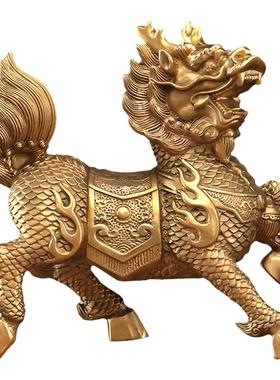 信扬黄铜镇宅家居铜麒麟