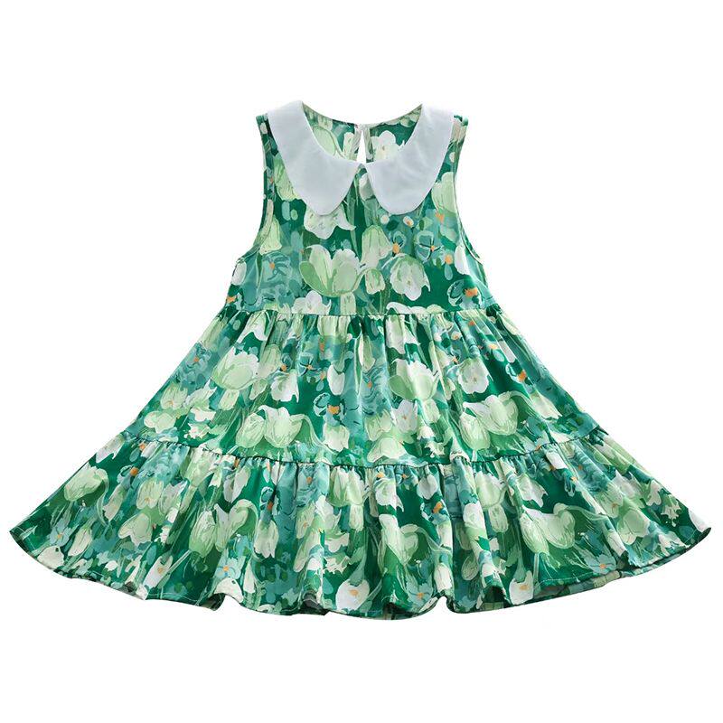 女童夏季棉绸连衣裙中大童