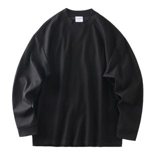 美式复古重磅硬挺高克重小领口卫衣男秋冬款外贸男装套头针织外套