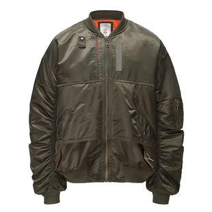 TIRES 23AW 日系复古重磅光泽尼龙廓形MA1飞行夹克3M棉保暖厚外套