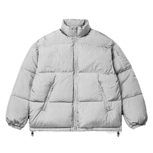 VMCL 金属尼龙珠光灰加厚无帽立领面包羽绒服男女22AW vermicell