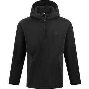 CAT卡特25秋款新款男士摇粒绒拼接抗静电休闲连帽半拉链卫衣