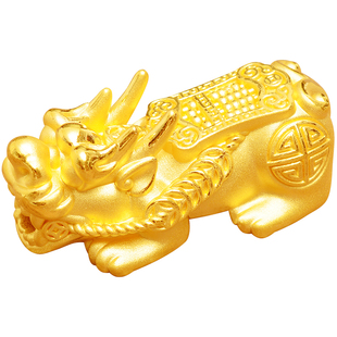 谁羽珠宝 3D硬金算盘貔貅 黄金足金999招财纳福如意貔貅转运珠
