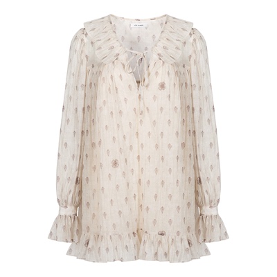 CEE CUBED官方授权25AW 红白印花泡泡袖花边娃娃裙