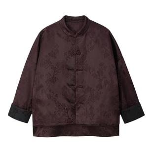 限量-布小匠原创桑蚕丝重锻提花香云纱外套冬季新中式国风上衣女