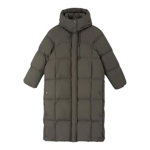 PAPERLLL辛间90白鸭绒连帽长款轻薄羽绒服女简约宽松外套