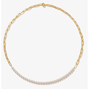 葡萄牙小众品牌简约链条间隔珍珠项链ins网红街拍叠加气质choker