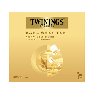 TWININGS川宁伯爵红茶英式下午茶50包盒装EarlGrey茶包袋泡茶