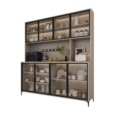 E0级实木餐边柜橱柜一体可做定制