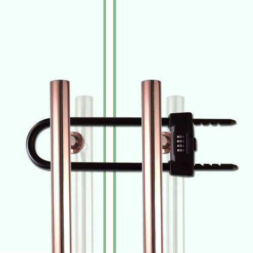 青尚玻璃门锁密码U型锁密码锁U形双开双门防剪防盗锁店铺插锁加长