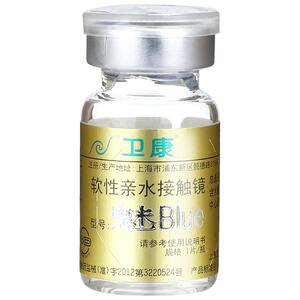 卫康魅blue金装高度数近视隐形眼镜年抛1片装透明舒适薄正品旗舰