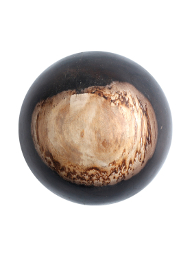 天然木化石手球时来运转小摆件