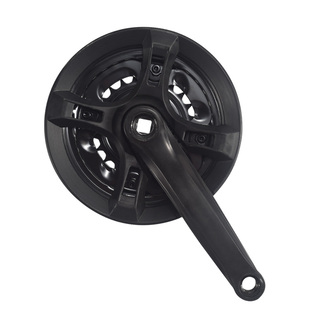 山地自行车牙盘齿盘24方孔曲柄套装护盘罩通用配件脚踏连接杆单盘