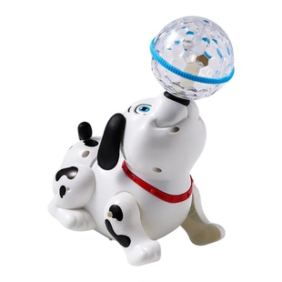 儿童电动声光音乐顶球旋转跳舞特技小狗男女孩会走路的小狗狗玩具