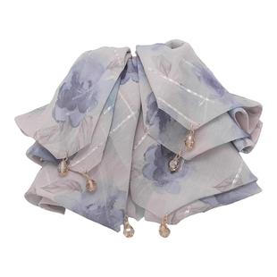 法式小众玫瑰花蝴蝶结飘带抓夹女新款发夹气质马尾夹后脑勺鲨鱼夹