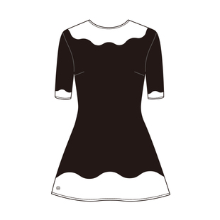 TOSWIM裙式游泳衣连体泳衣女款黑白配色短袖保守防晒泳衣新款海边