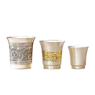 手工银酒杯套装999纯银酒杯酒壶二两一两白酒杯银杯一对小酒具盅