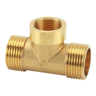 左圆右方黄铜等径变径三通