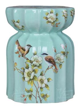 景德镇花鸟多边形中式风换鞋凳