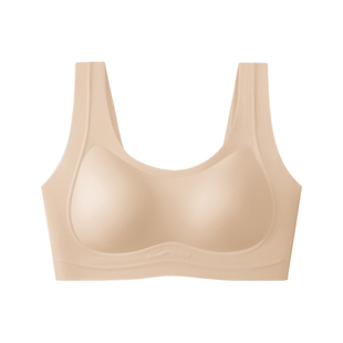 无痕背心式运动文胸女粉底液内衣收副乳小胸聚拢平胸加厚显大美背