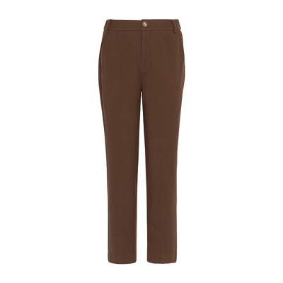 JESSIE轻奢高级感咖啡色复古休闲裤女冬季新装高腰显瘦裤子