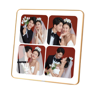 枫木人四宫格水晶版画婚纱照摆台洗照片做成相框4宫格挂墙定制