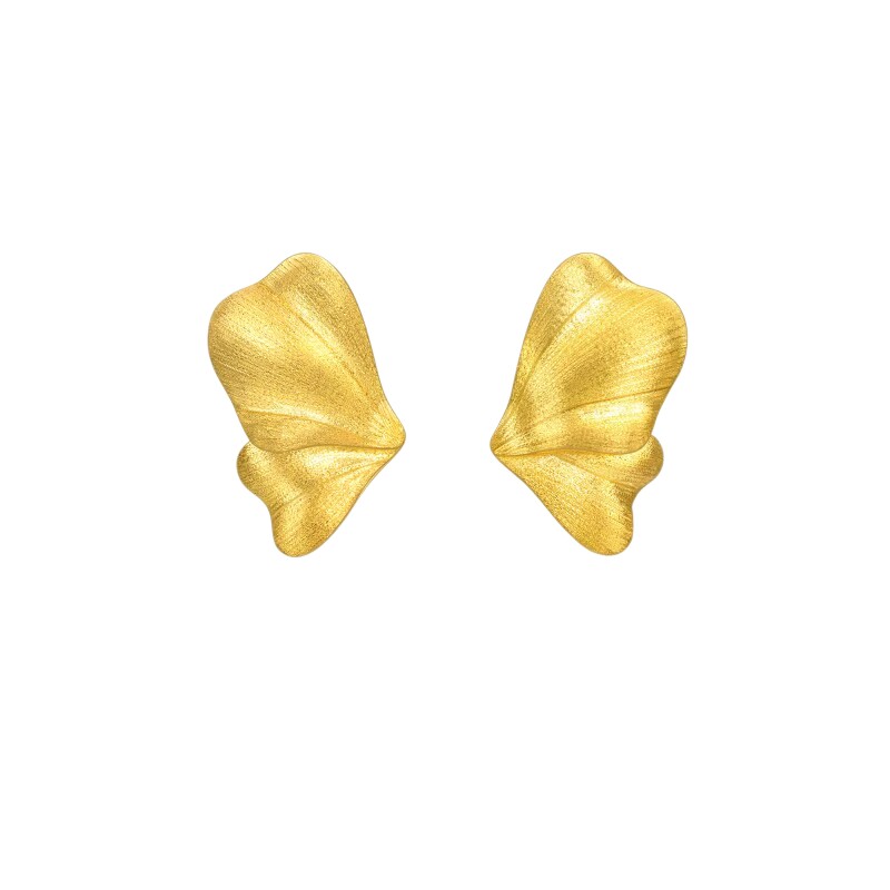 周生生微糖系列立体设计蝴蝶耳钉黄金足金耳环耳饰94530E